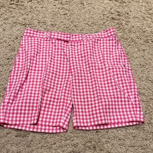 RLX Ralph Lauren Polo Golf Men’s Pink White Gingham Shorts 36 Waist